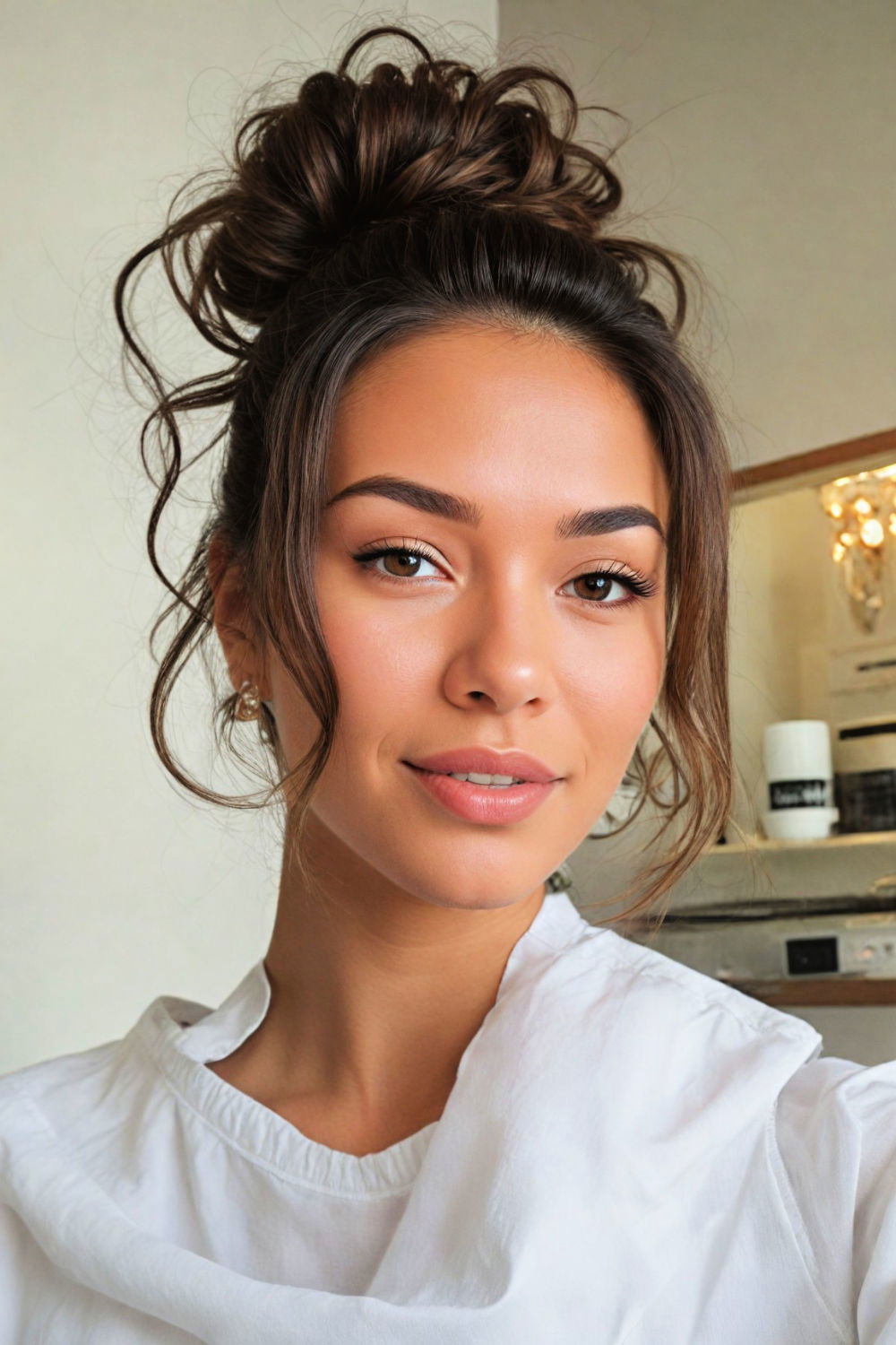 messy bun for a relaxed yet stylish vibe