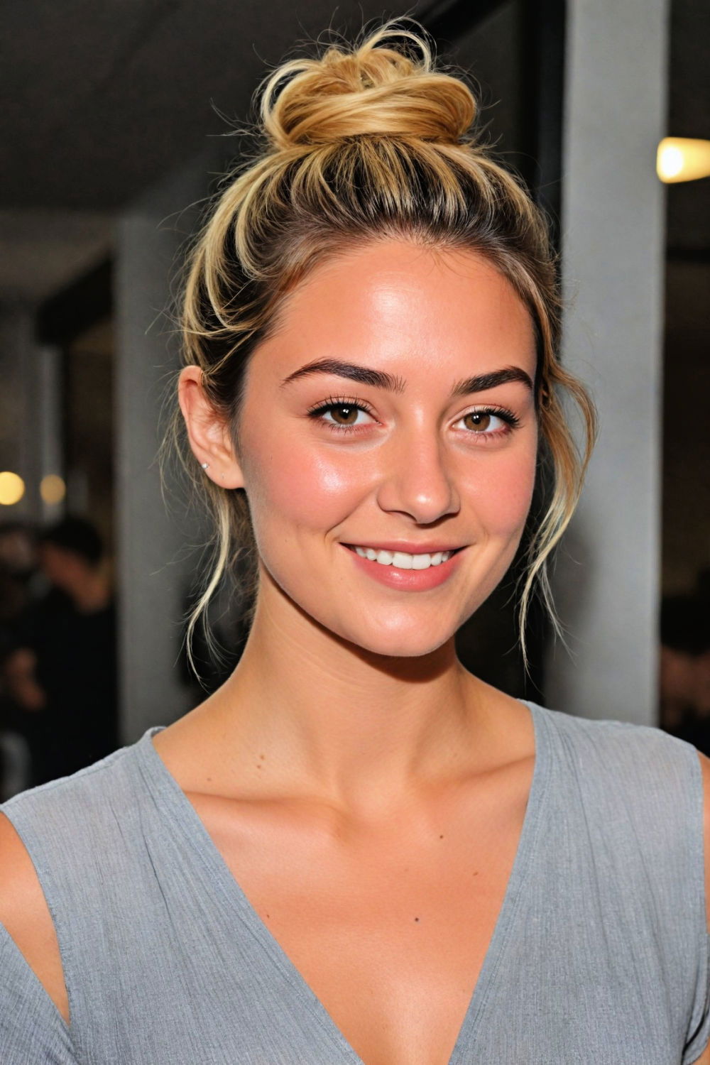 messy bun hairstyle for a casual look