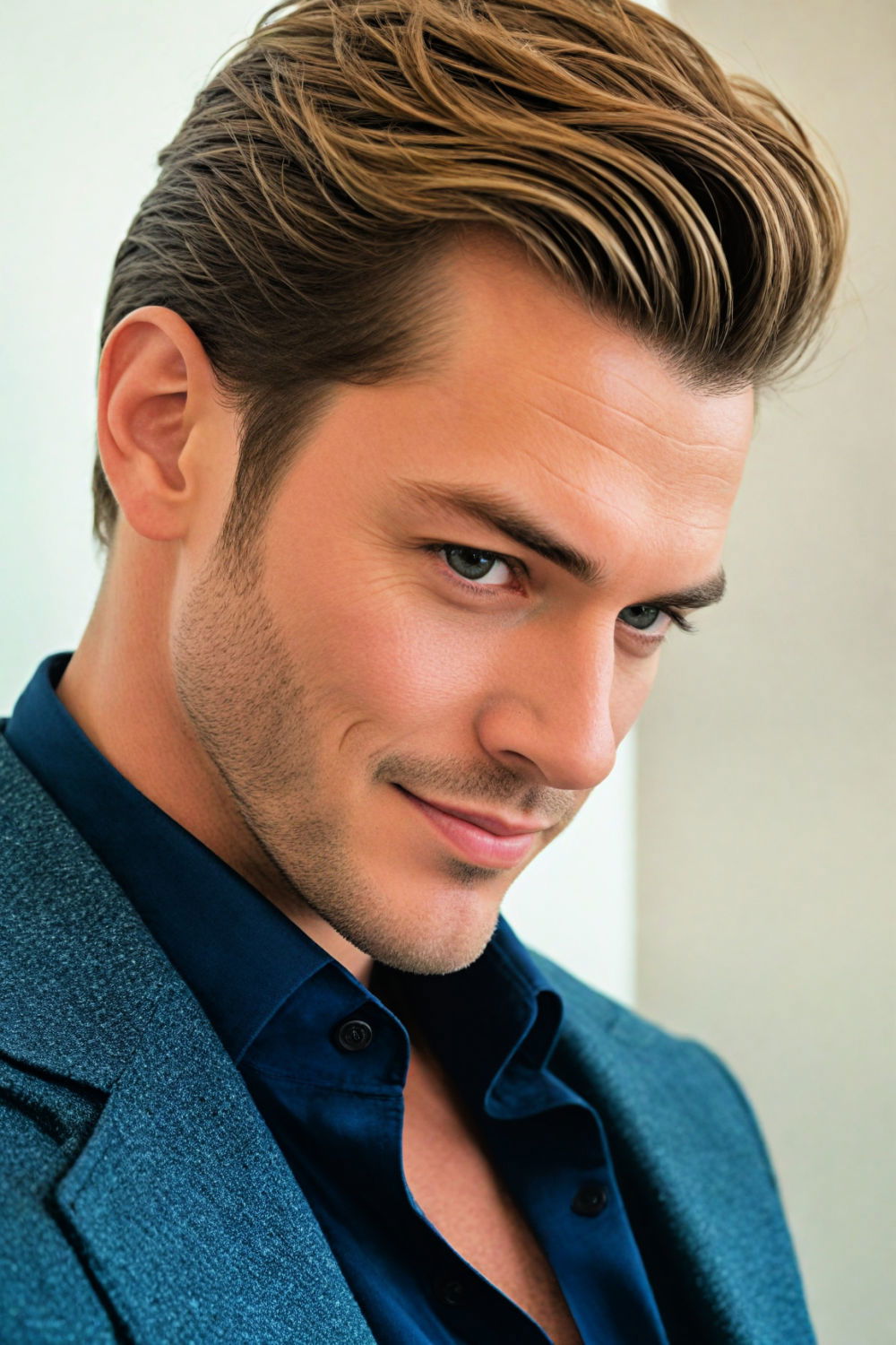 mid length pompadour hairstyle for men