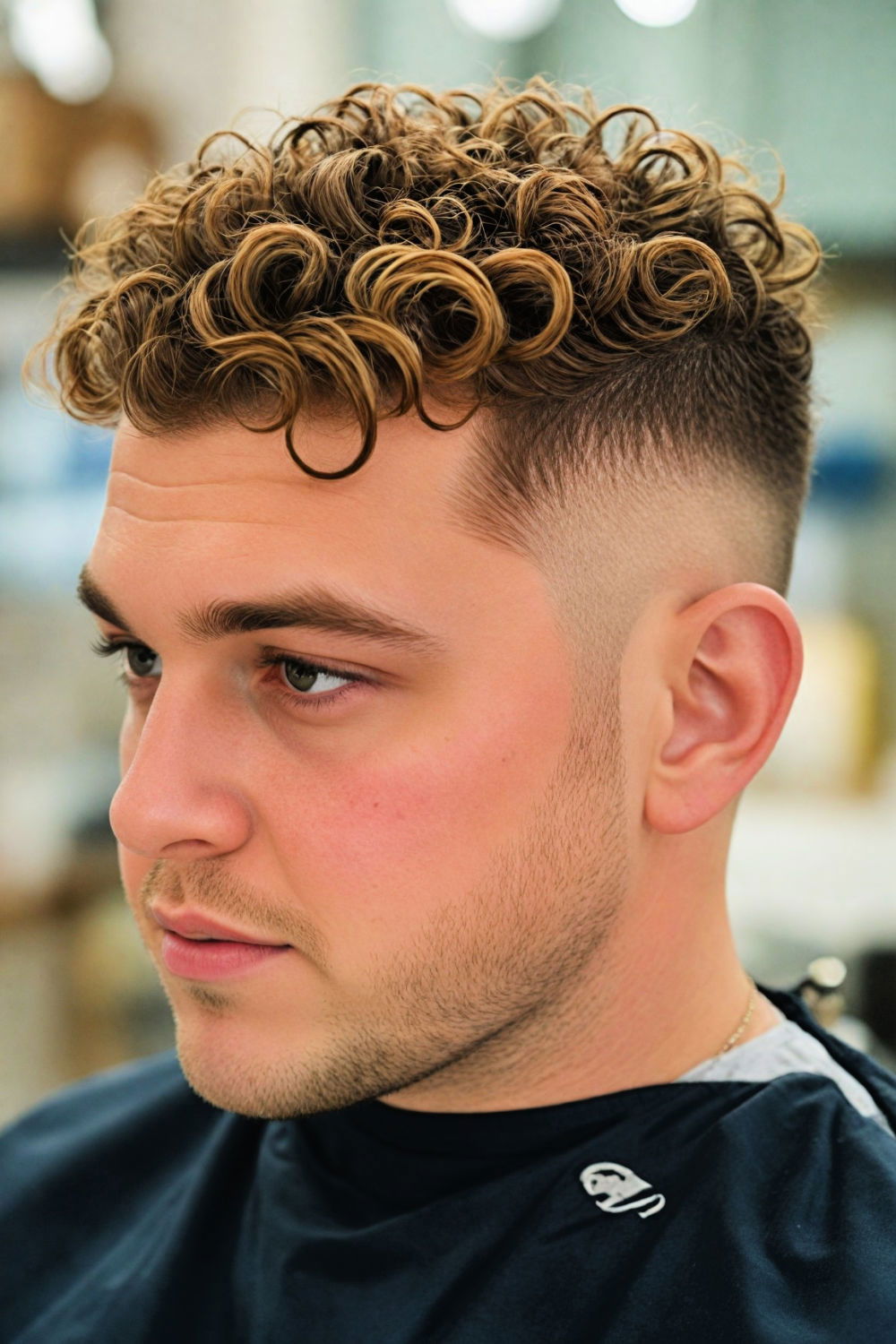 modern curly undercut for men