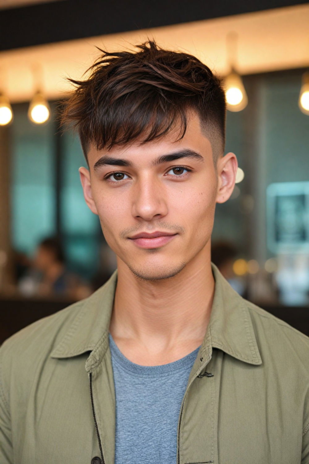 modern low fade with long fringe hairstyle
