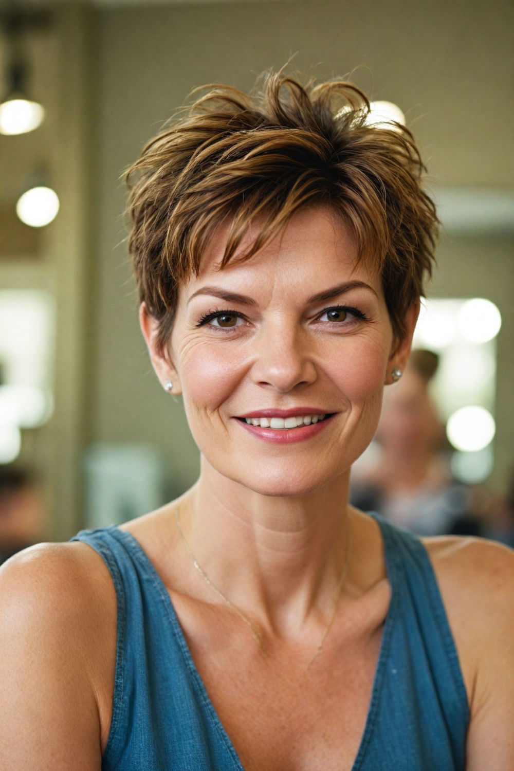 modern messy pixie for women over 50