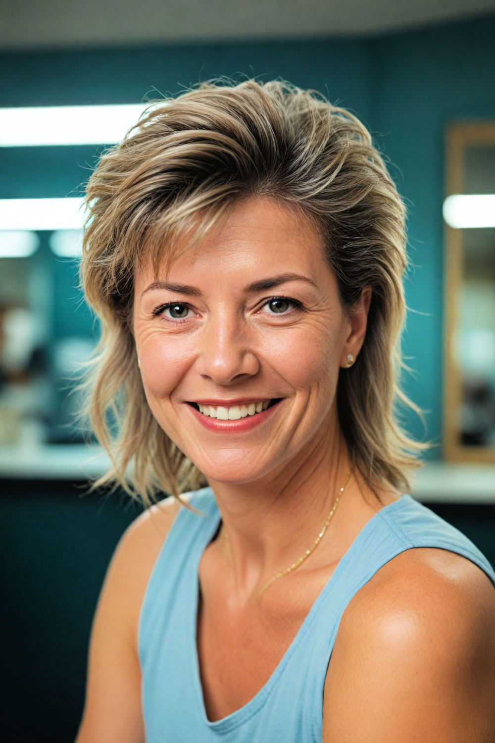 modern mullet hairstyle for women over 50