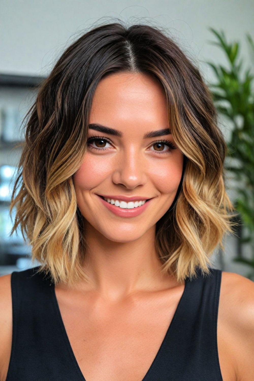 modern shaggy bob aesthetic hairstyle