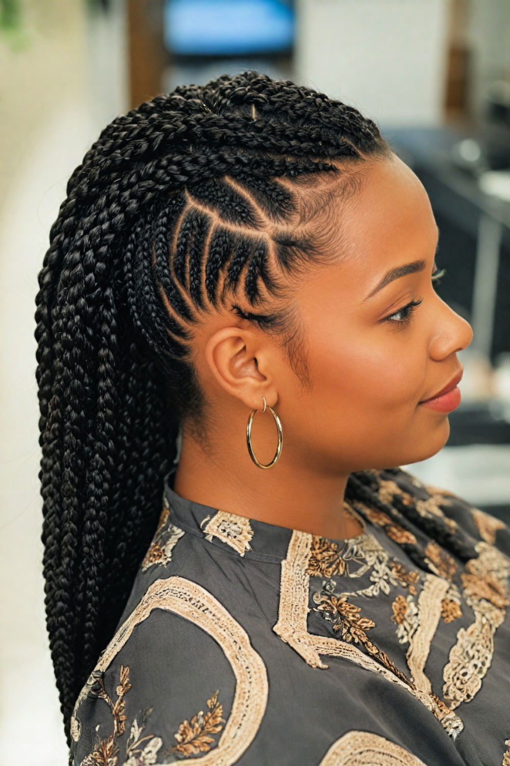 mohawk box braids hairstyle