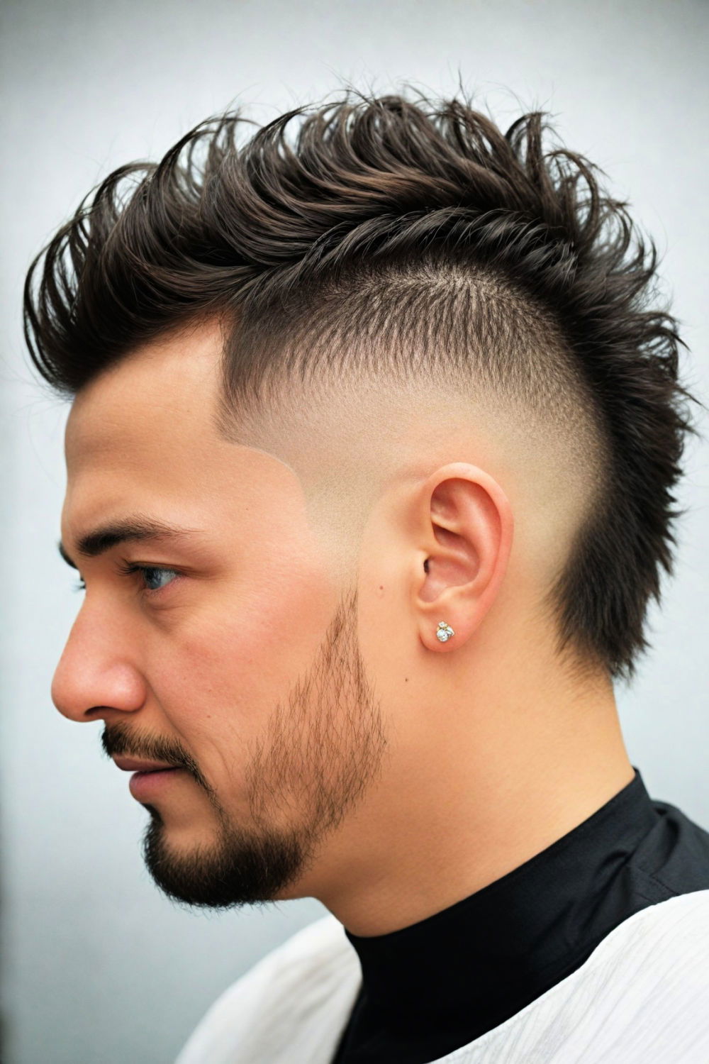 mohawk haircut for round faces men