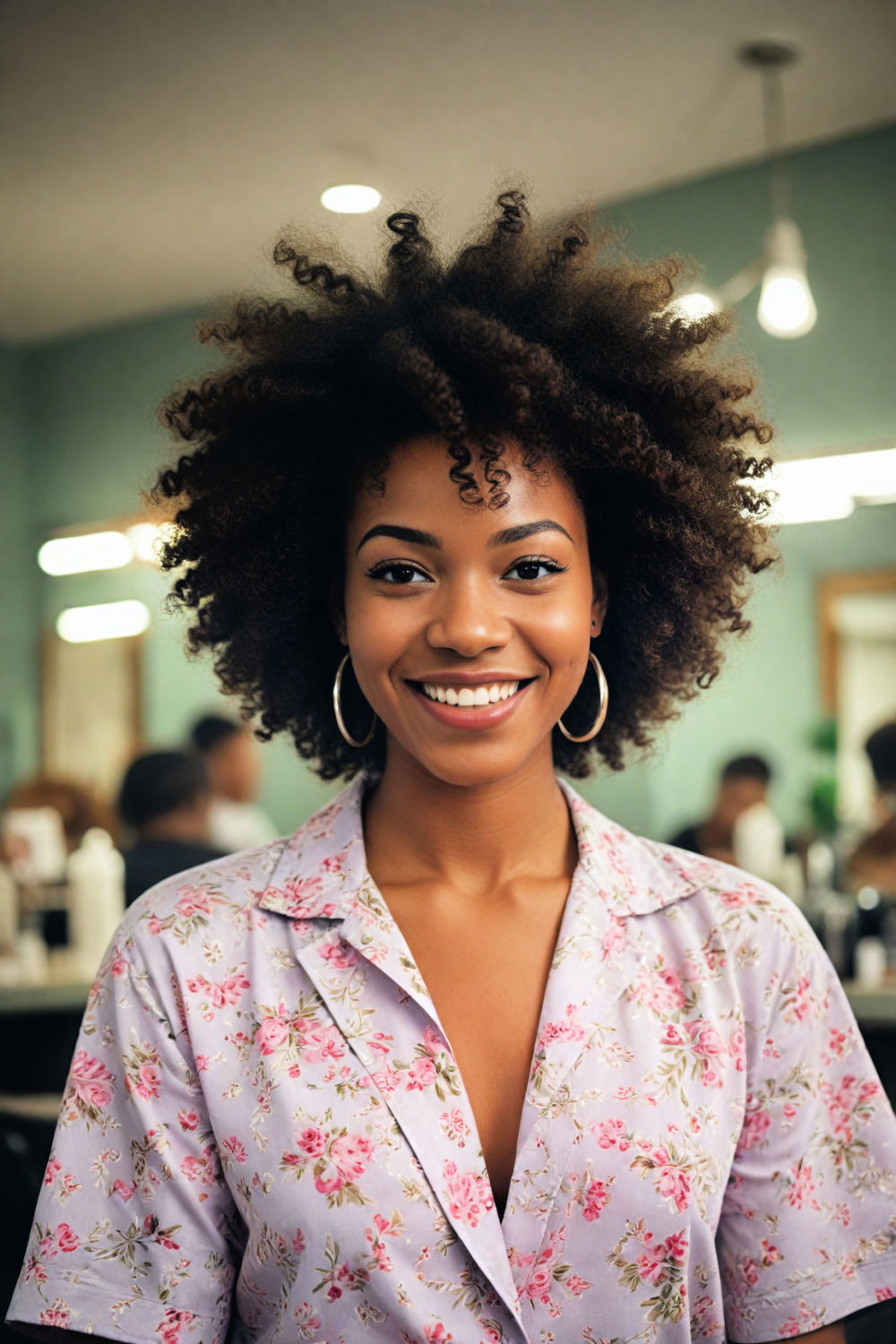 natural texture afro hairstyle
