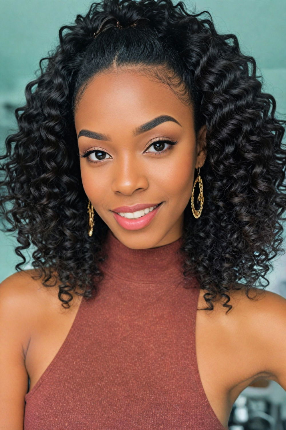 natural texture sew in hairstyle