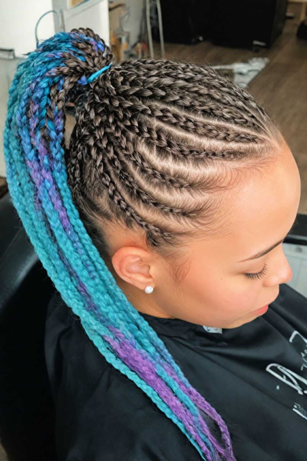 peek a boo braids hairstyle for thin hair