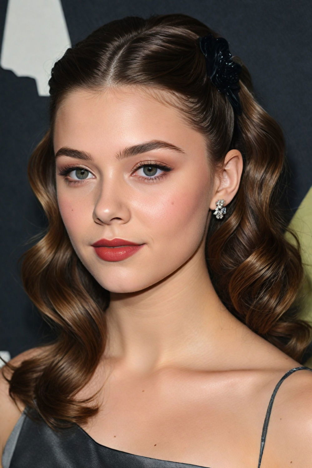 pinned back curls hairstyle