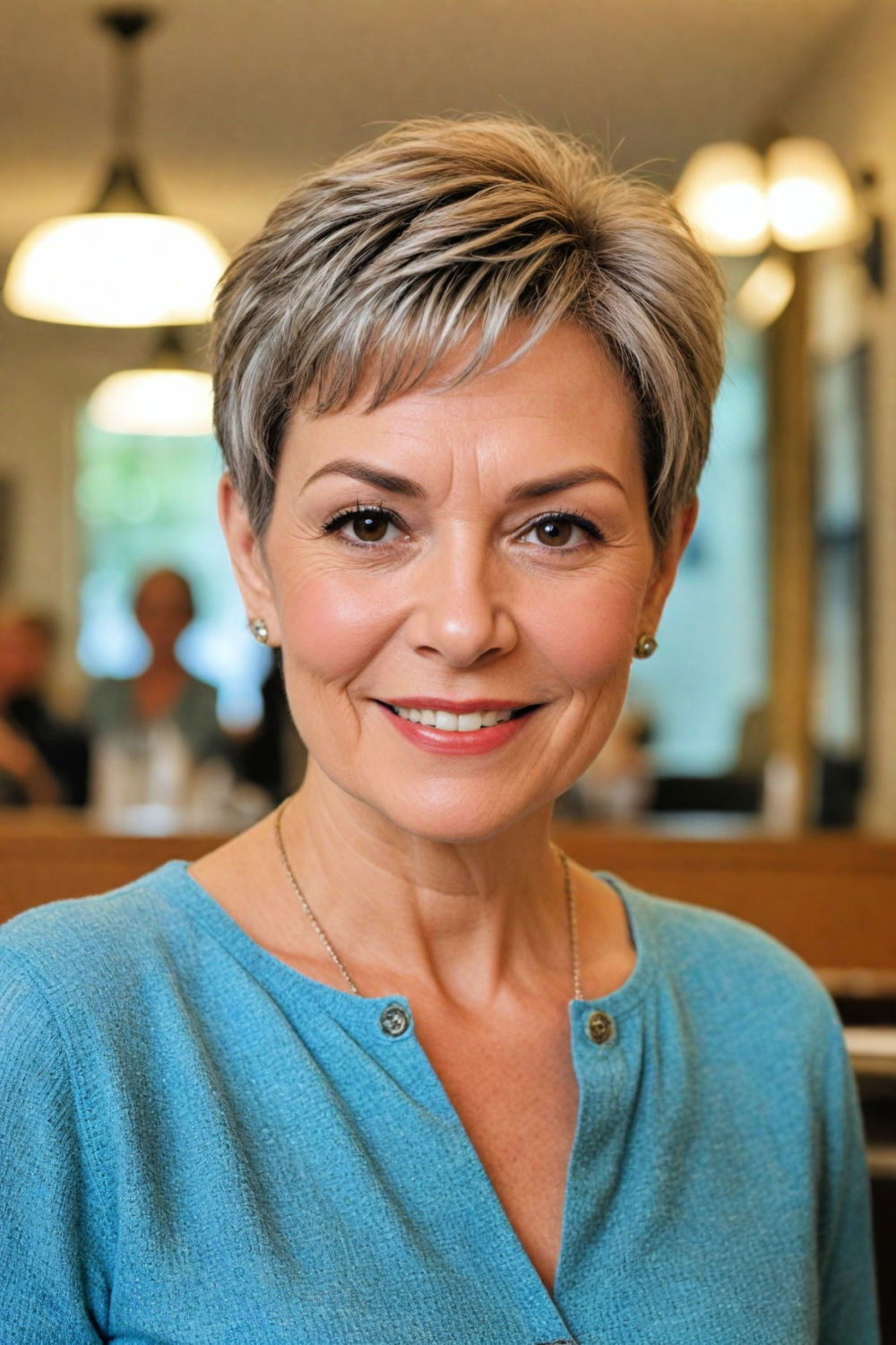 pixie cut for women over 60 with round face