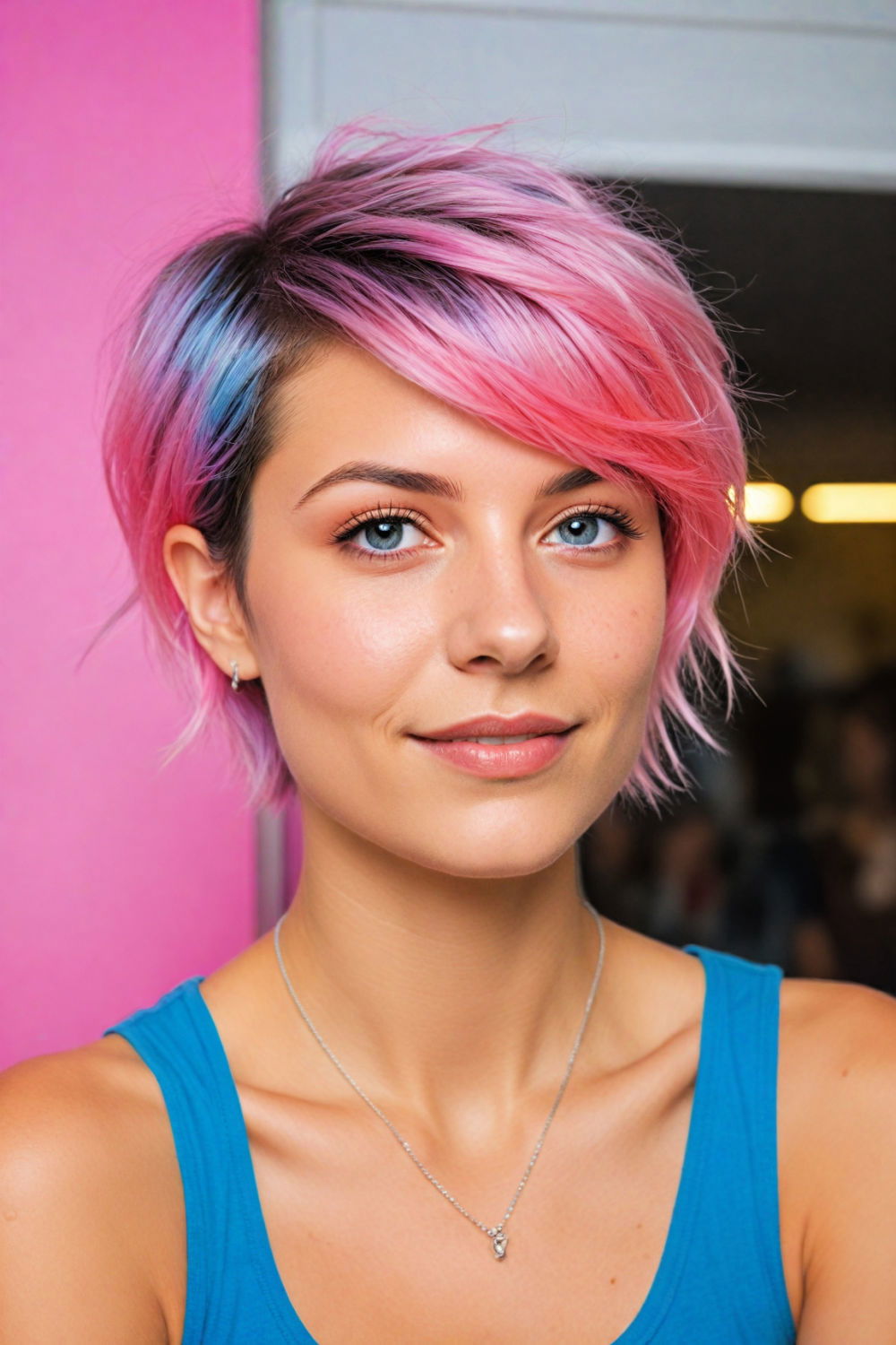 pixie cut with funky colors