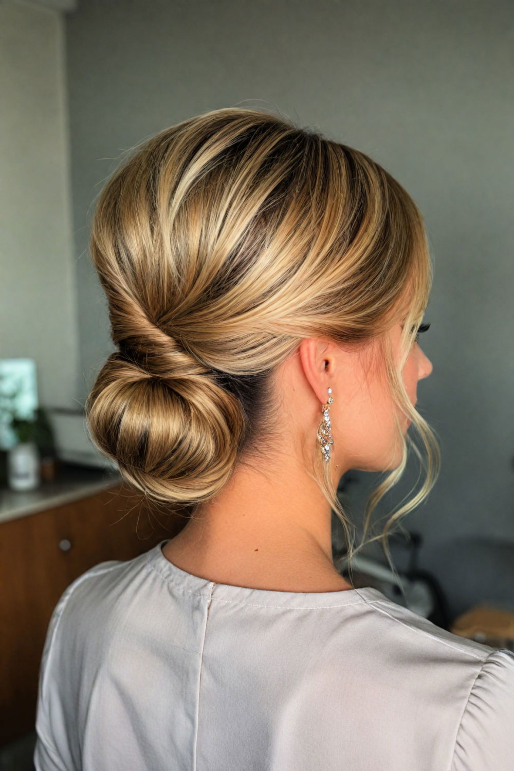 polished chignon for medium length hair