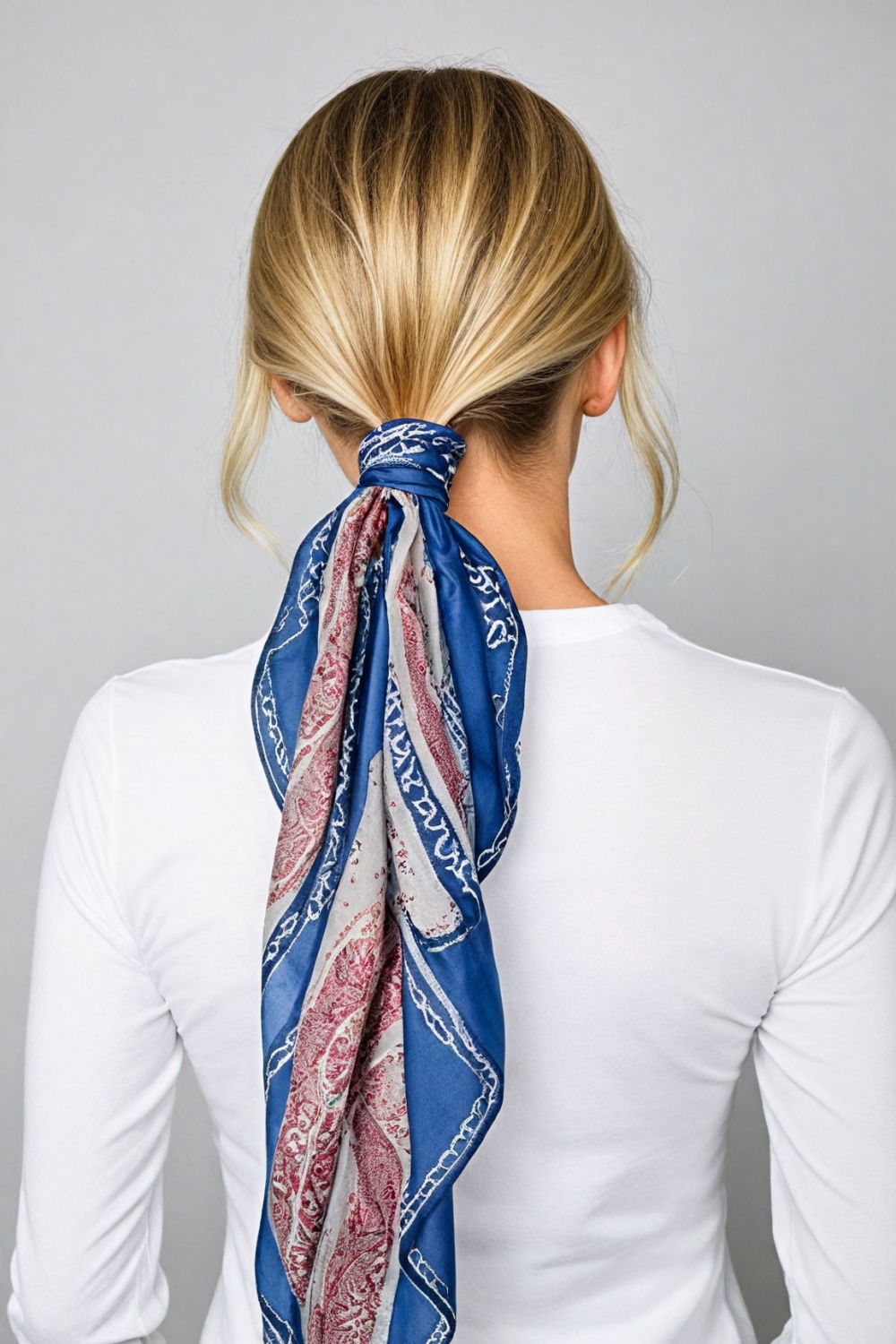 ponytail with scarf hairstyle for sportswomen