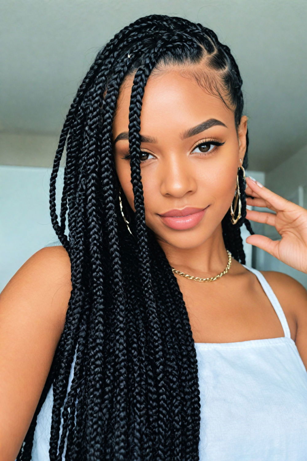practical and chic box braids hairstyle