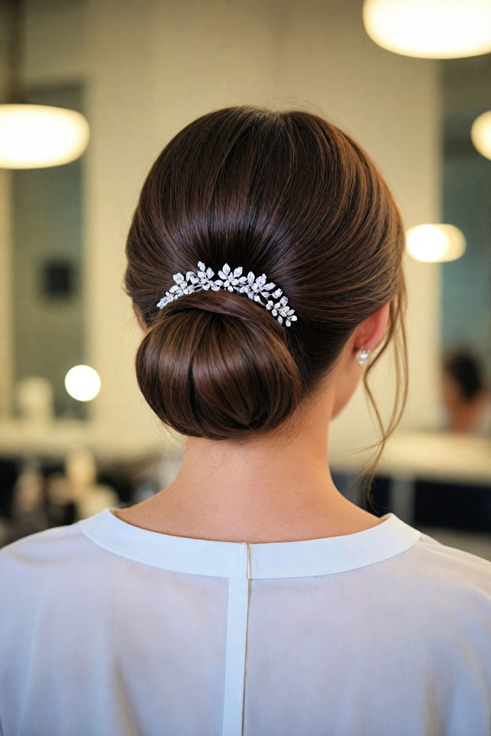 practical and chic low bun preppy hairstyle