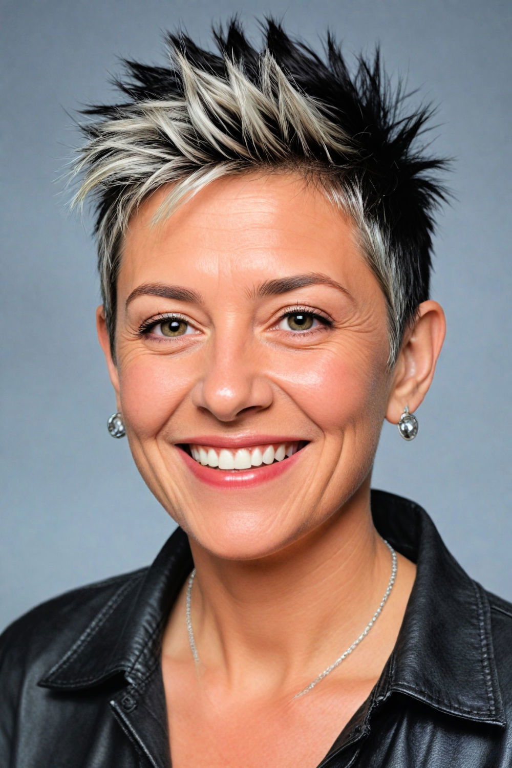 punk inspired mohawk fine hair short shaggy hairstyle over 50