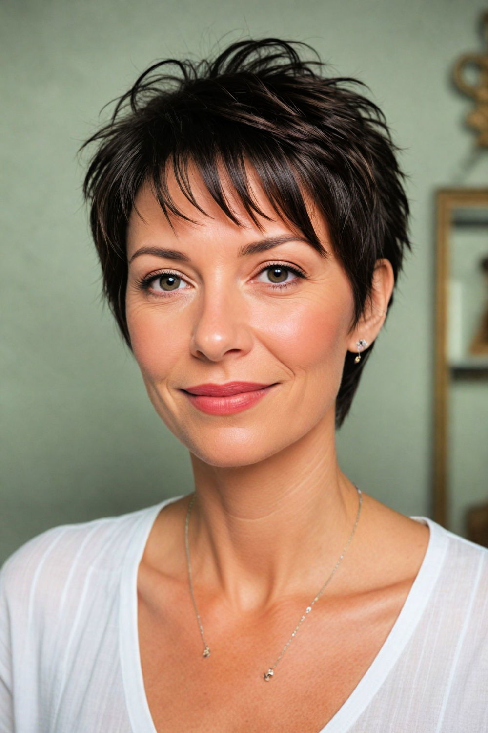 razor cut pixie hairstyle over 50