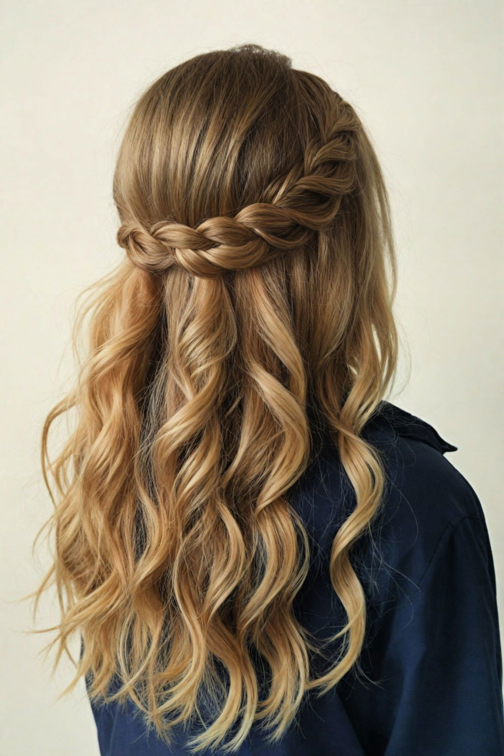 relaxed yet stylish beachy half braid hairstyle