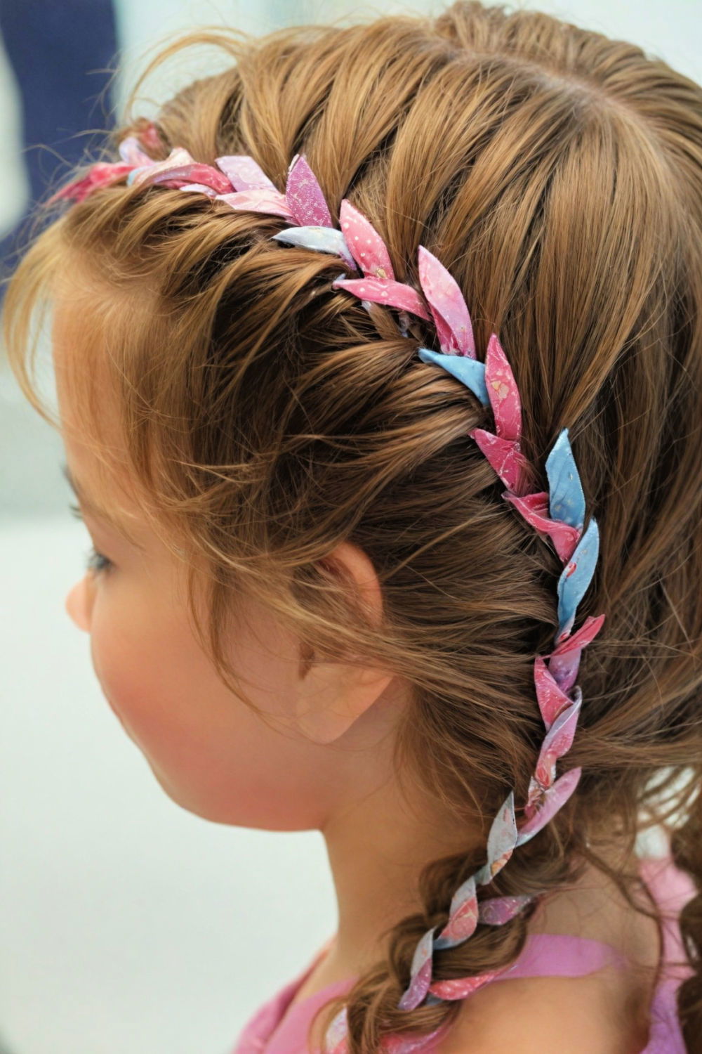 ribbon weave hairstyle for toddler girl