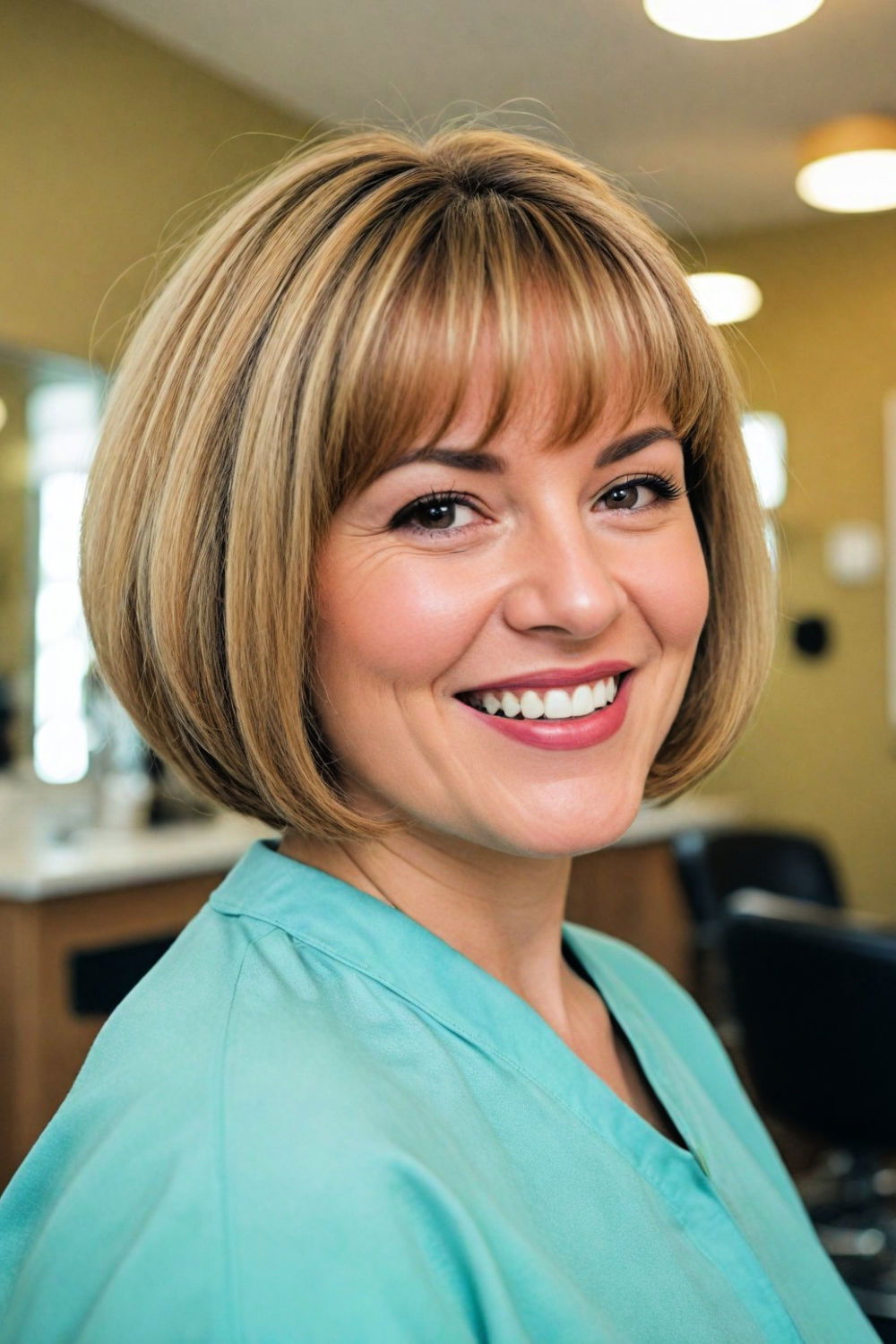 rounded bob for soft elegant look