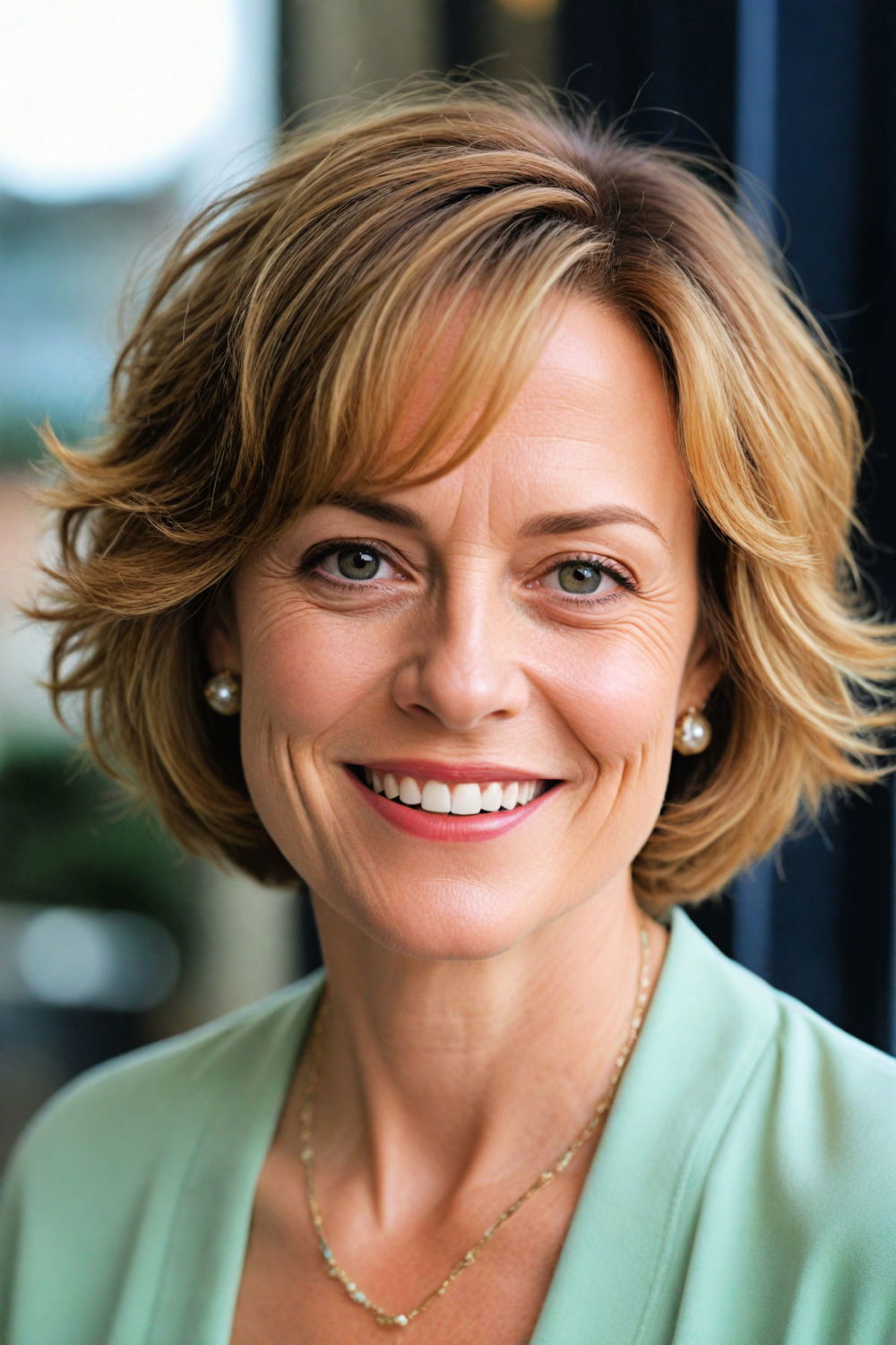 rounded short bob haircut