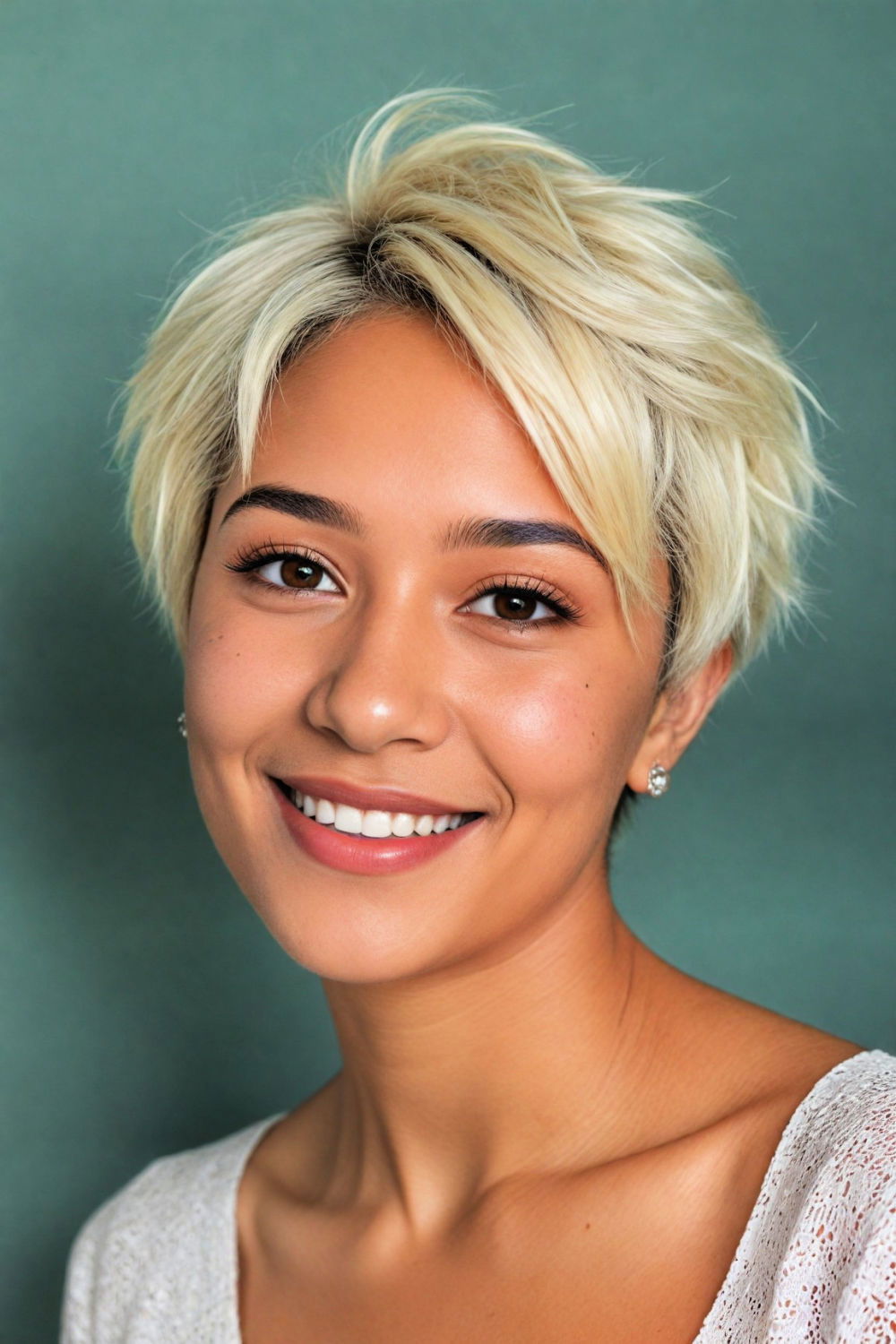 rounded silhouette relaxed pixie short black hairstyle