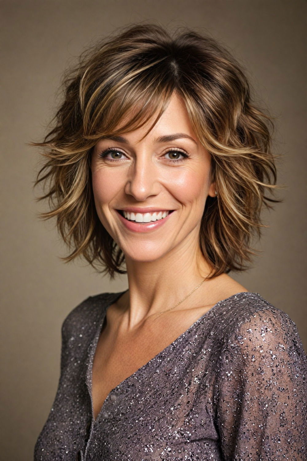 sassy short shag hairstyle over 50