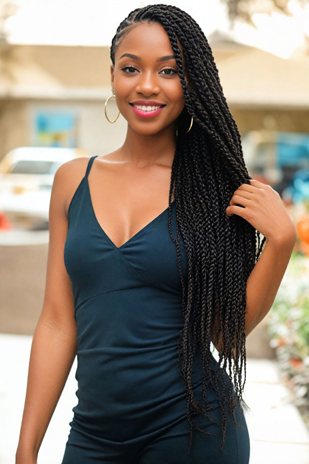 senegalese twist sew in hairstyle