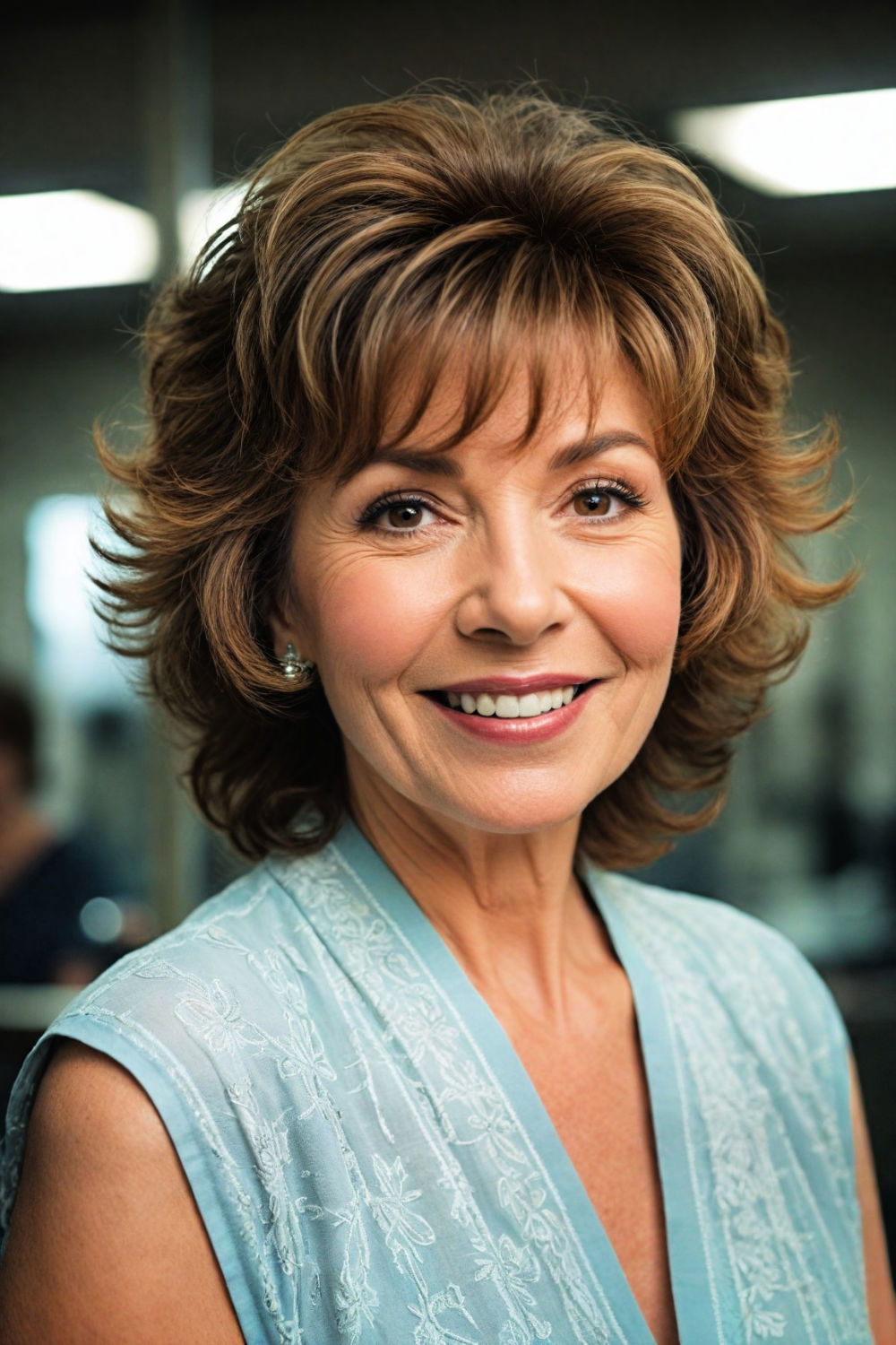 shaggy layers hairstyle for 60 years old women