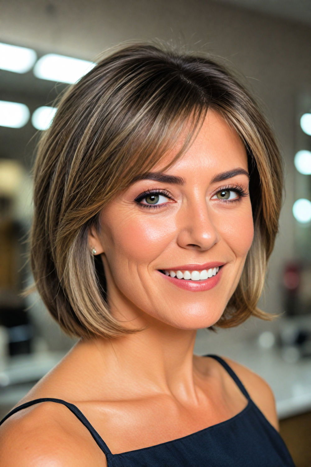 short and sleek bob for formal and casual settings