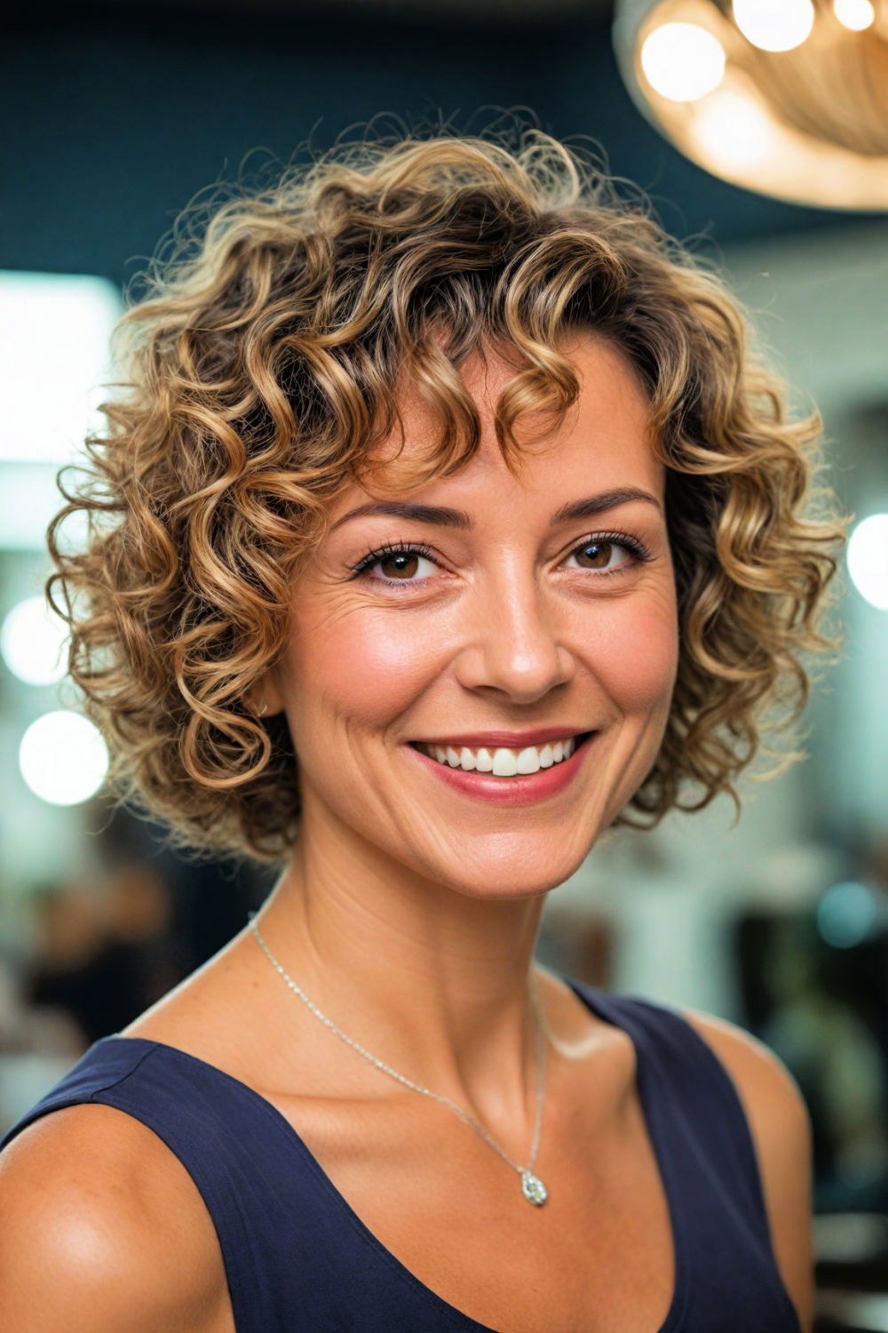 short curly bob for women over 50