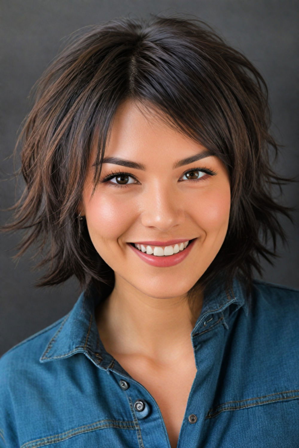 short disconnected layers hairstyle