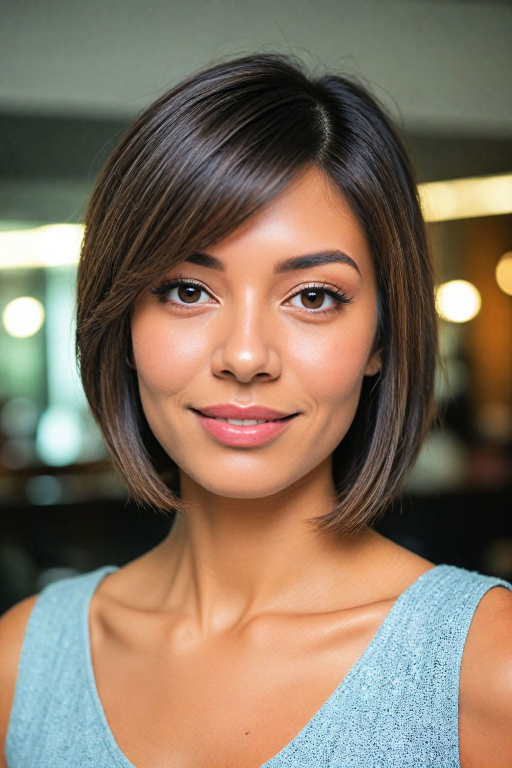 short layered angled bob haircut