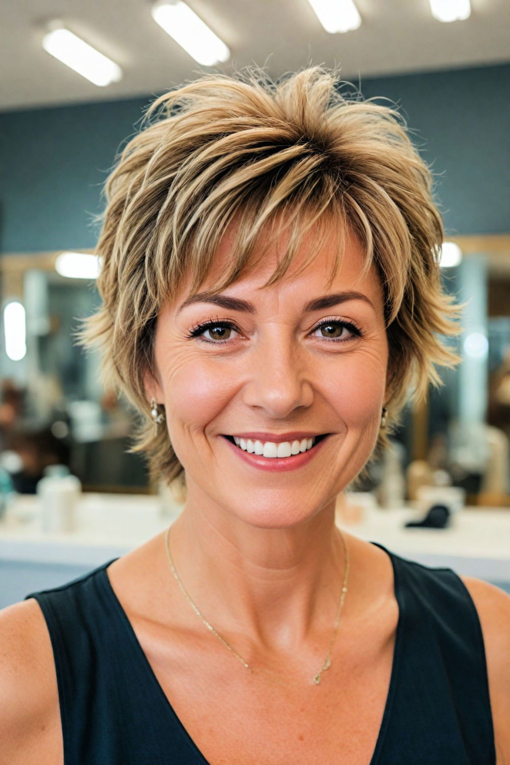 short shag hairstyle for women over
