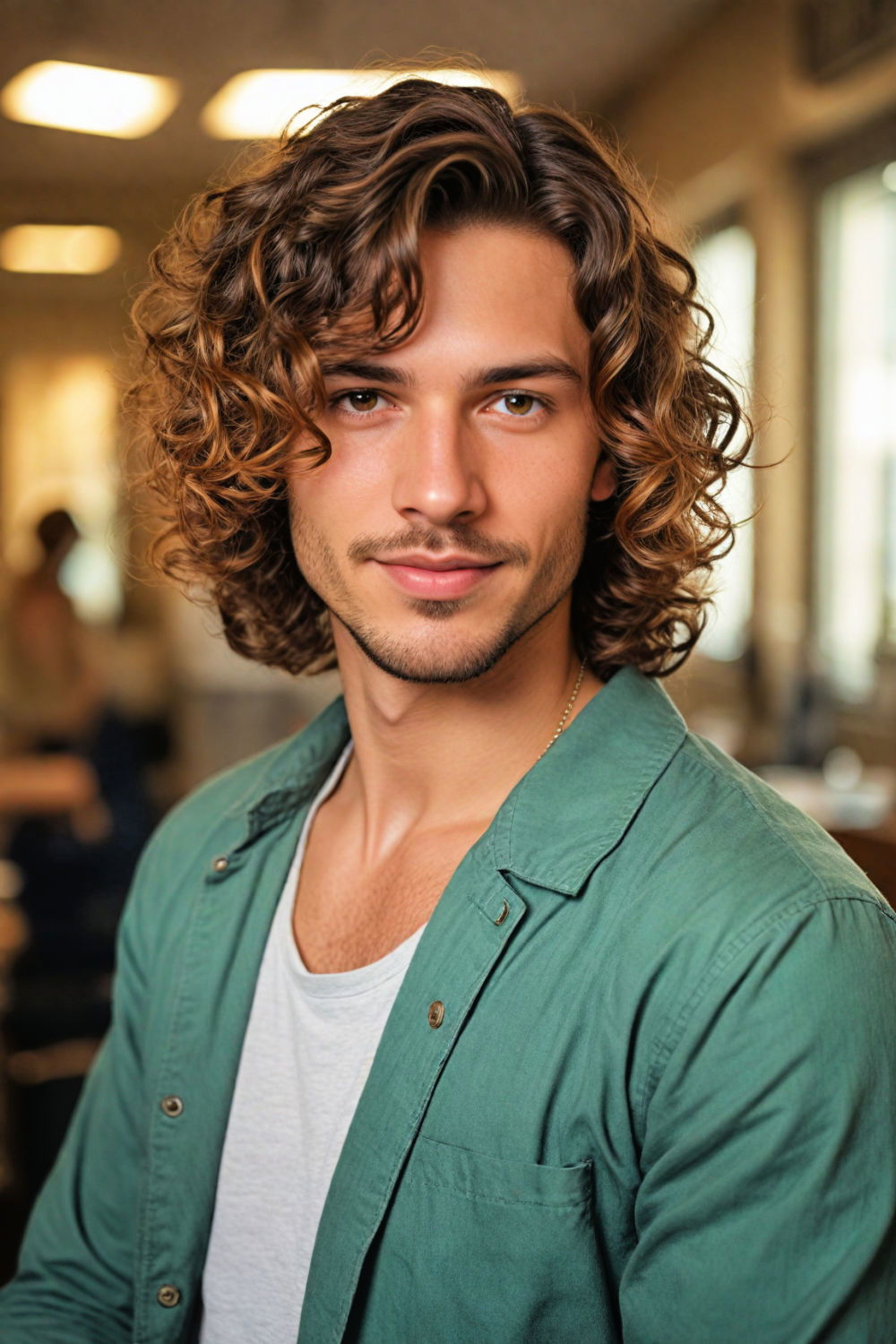 shoulder length wavy hair for men