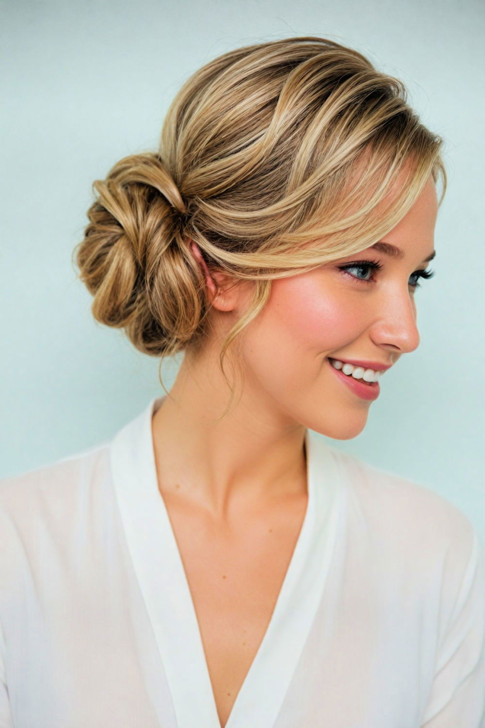 side low bun for a touch of elegance with a modern twist