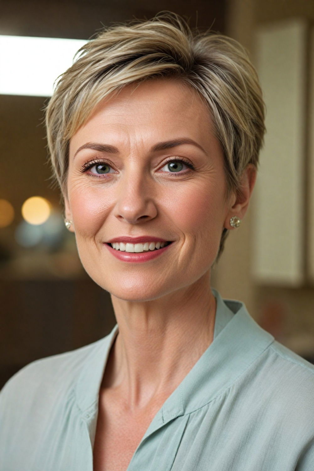 side parted pixie cut for women over 50