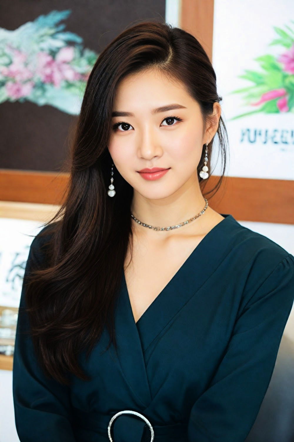 side sweep korean hairstyle for romantic look
