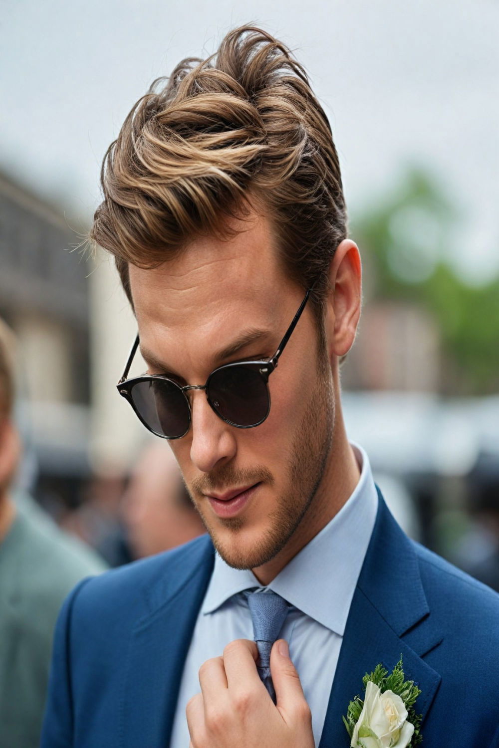 side swept brush up hairstyle