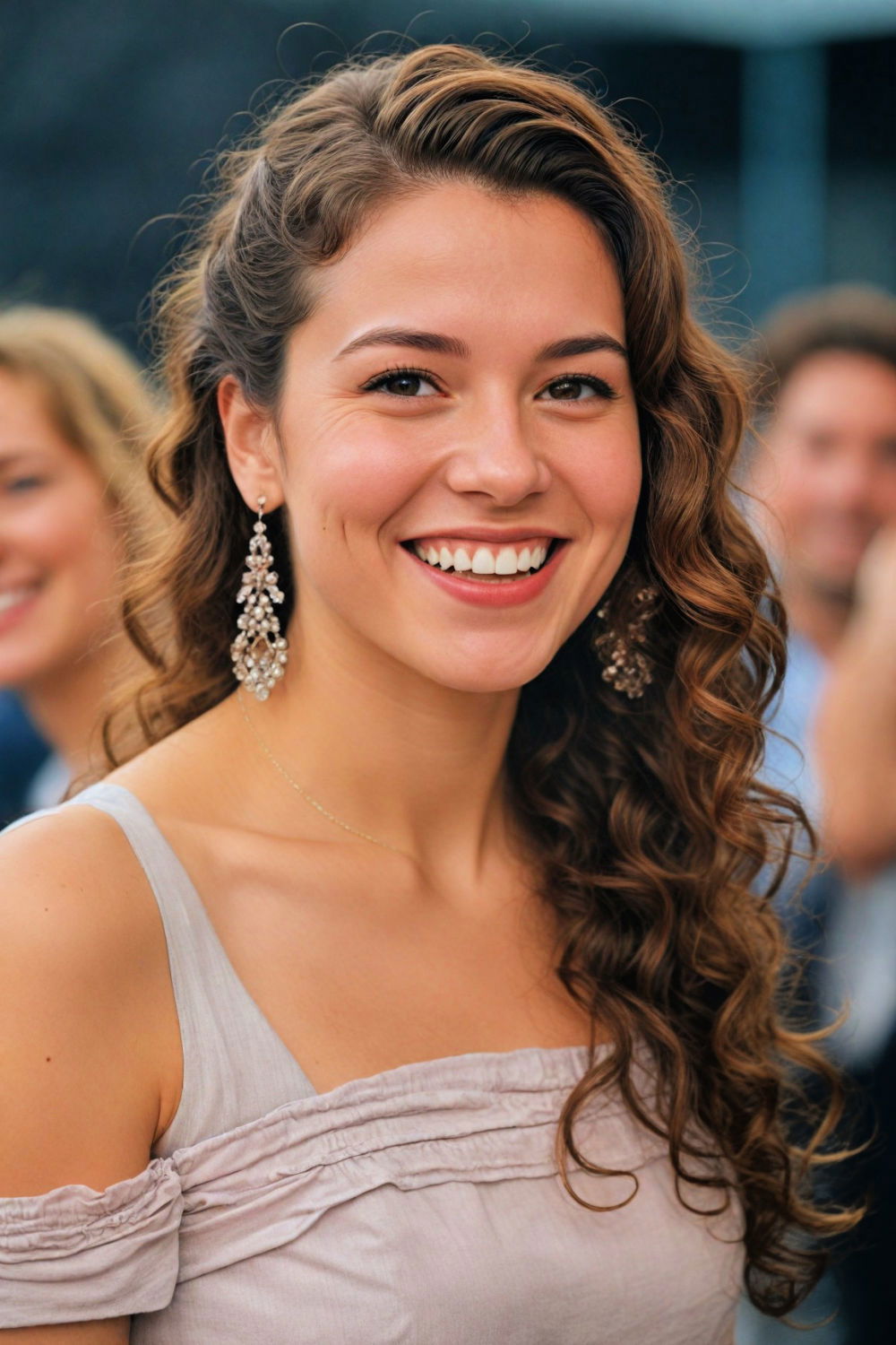 side swept curls for asymmetrical look