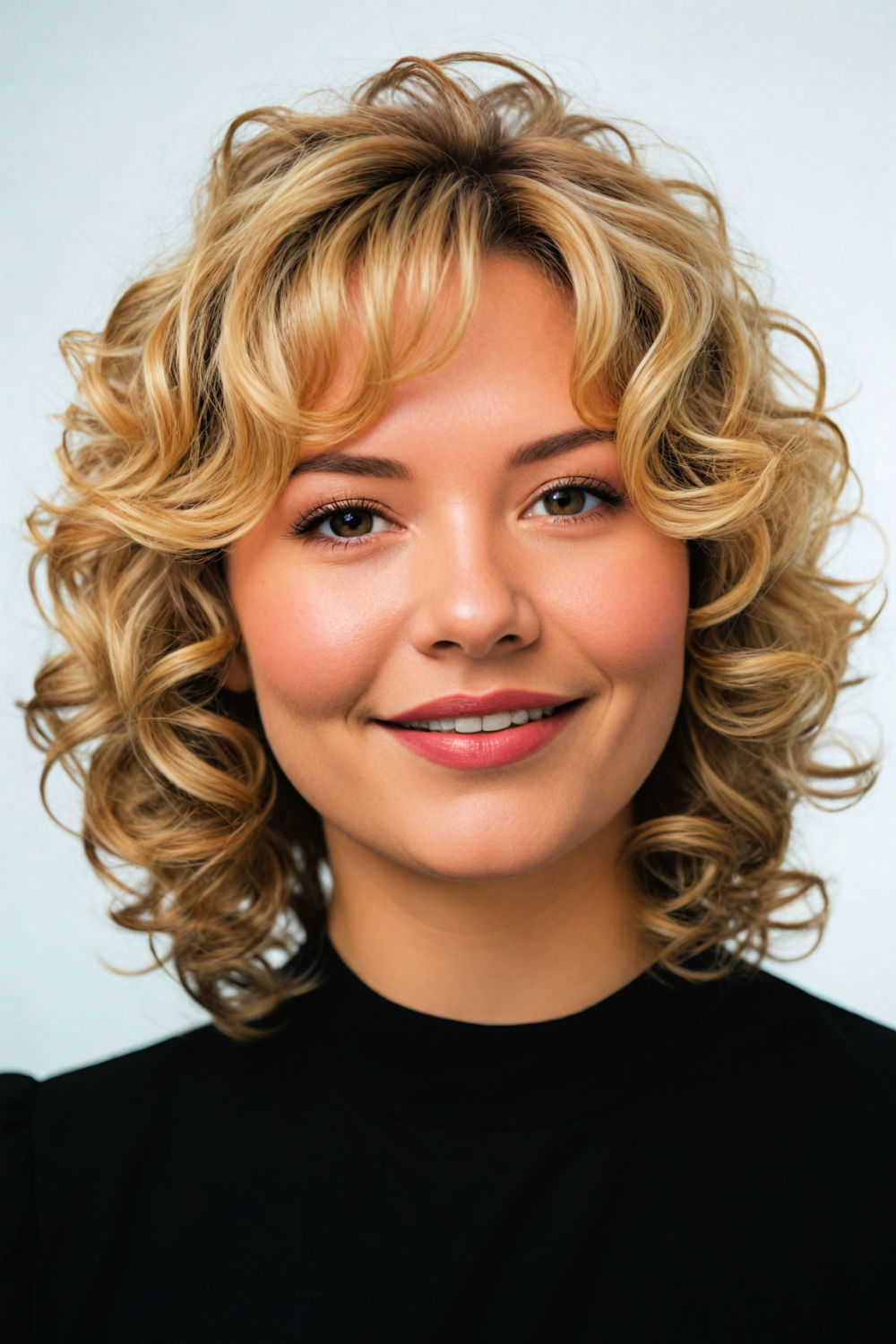 side swept curls for overweight women
