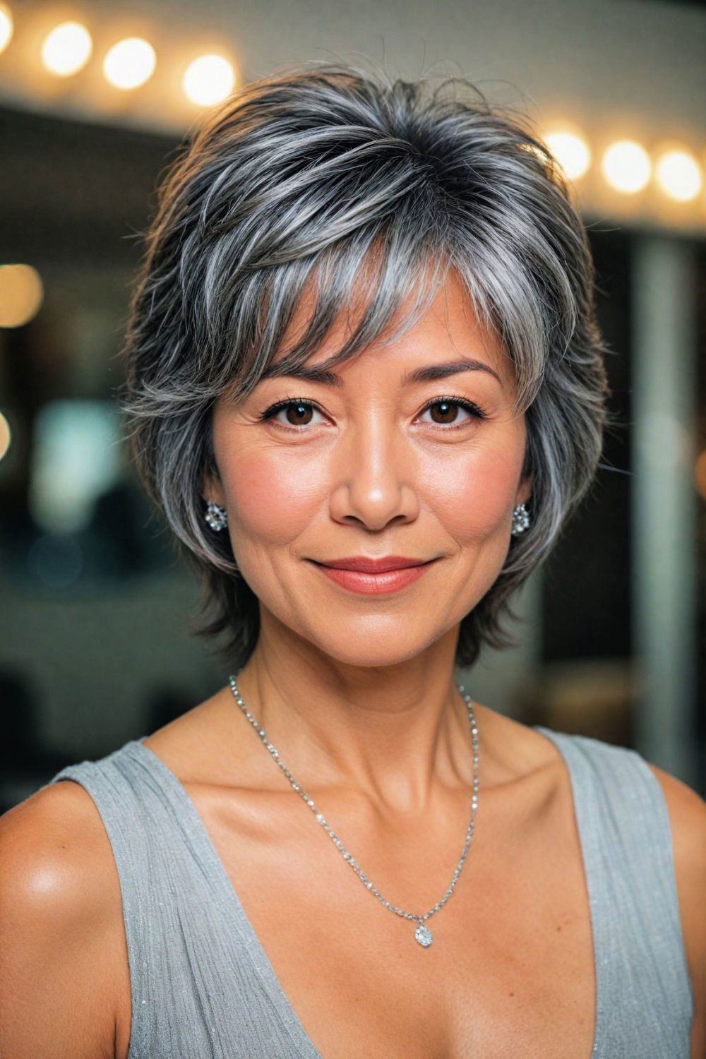 silver fox shag fine hair short shaggy hairstyle over 50