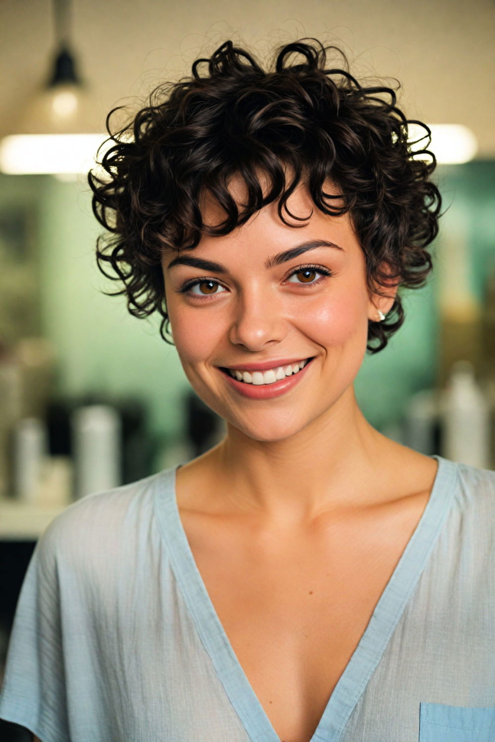 simple curly pixie cut