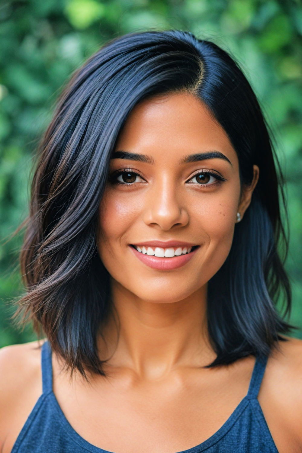 simple side parted bob haircut