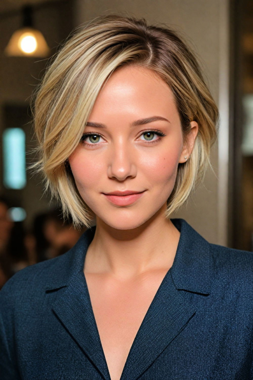 sleek and bold angled bob haircut