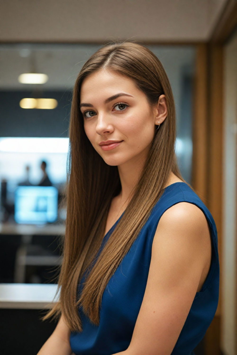 sleek and straight hairstyle for an ultra modern vibe