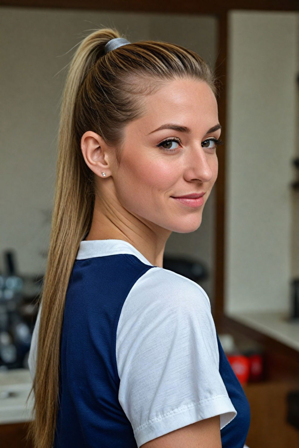 sleek ponytail hairstyle for female athletes