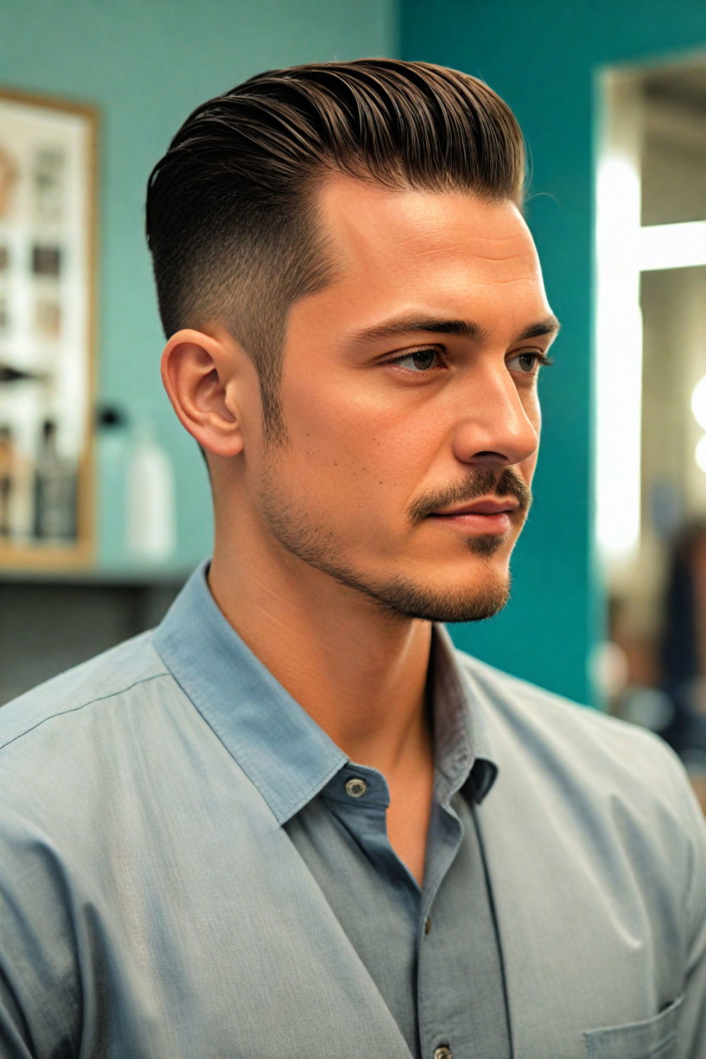 slick back with drop fade hairstyle