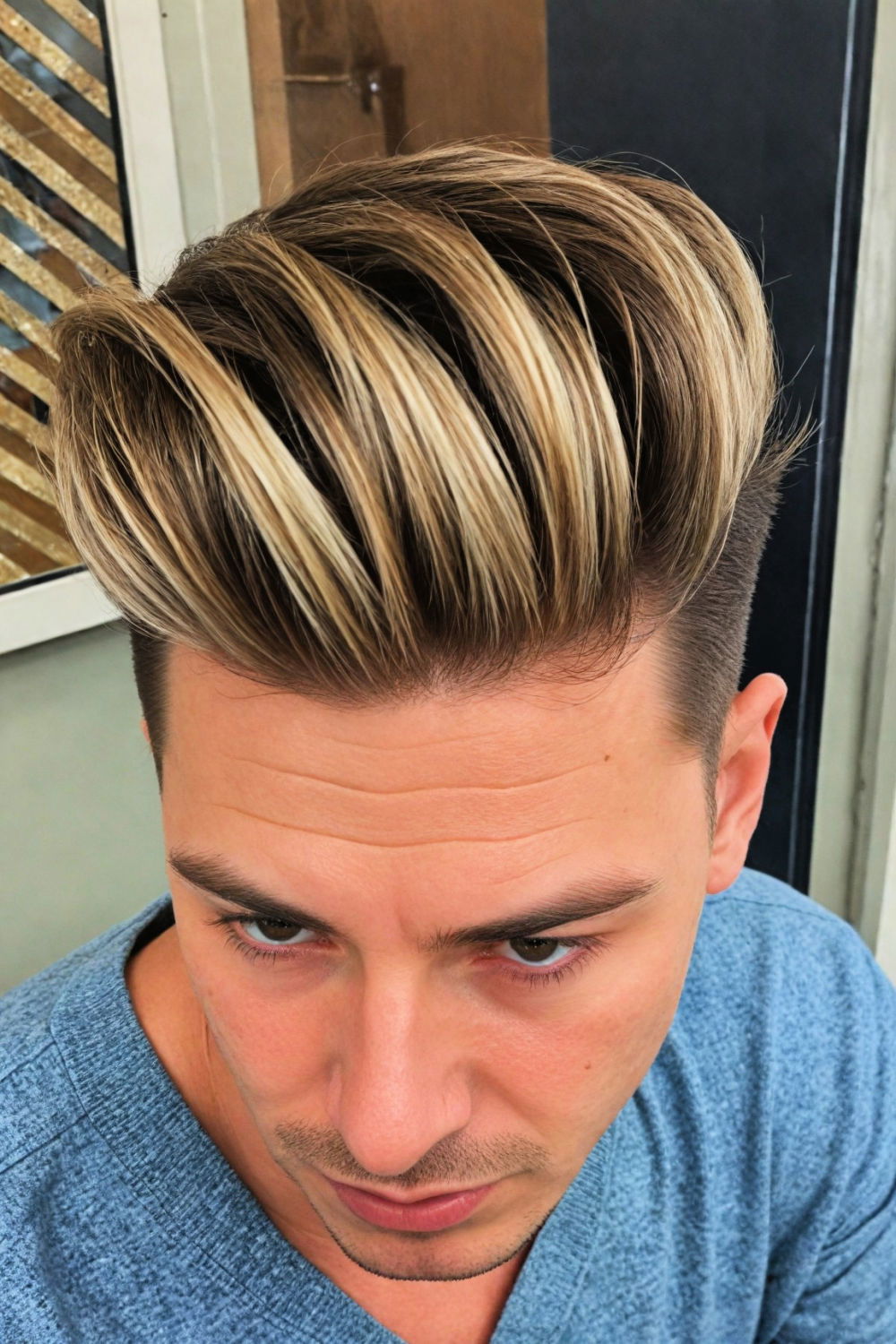 slick back with highlights for men
